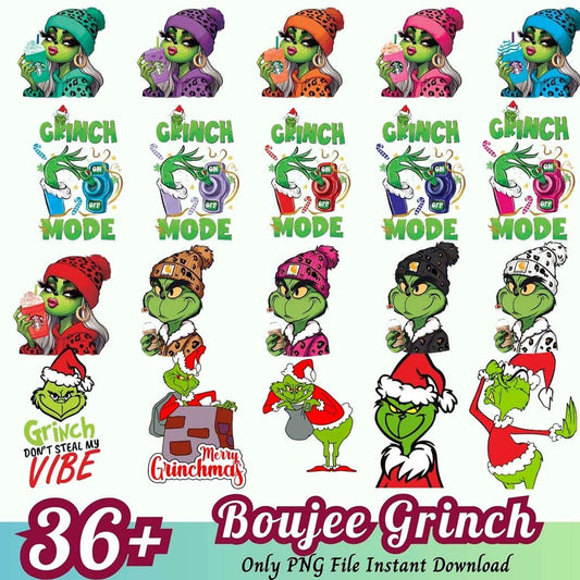 Boujee Grinch PNG Bundle 36+ Designs