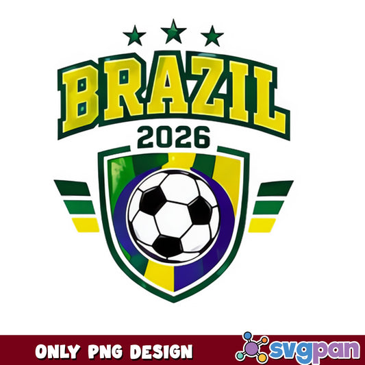 Brazil 2026 Soccer PNG, Brazil Football Shield PNG, World Cup PNG
