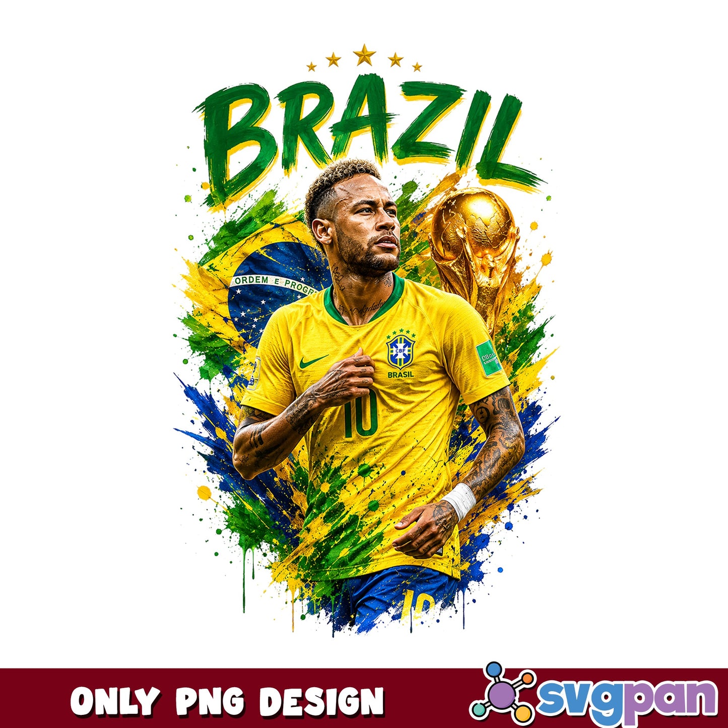 Brazil Soccer Player Number 10 PNG, Brasil Football PNG, World Cup PNG