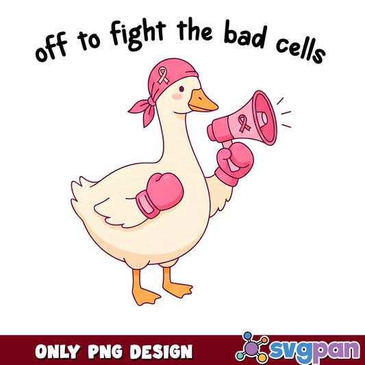Breast Cancer Awareness Duck PNG, Fight Bad Cells, Goose PNG