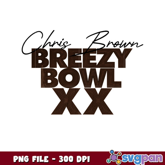 Breezy bowl xx tour design png, christ brown tour png, pop music png