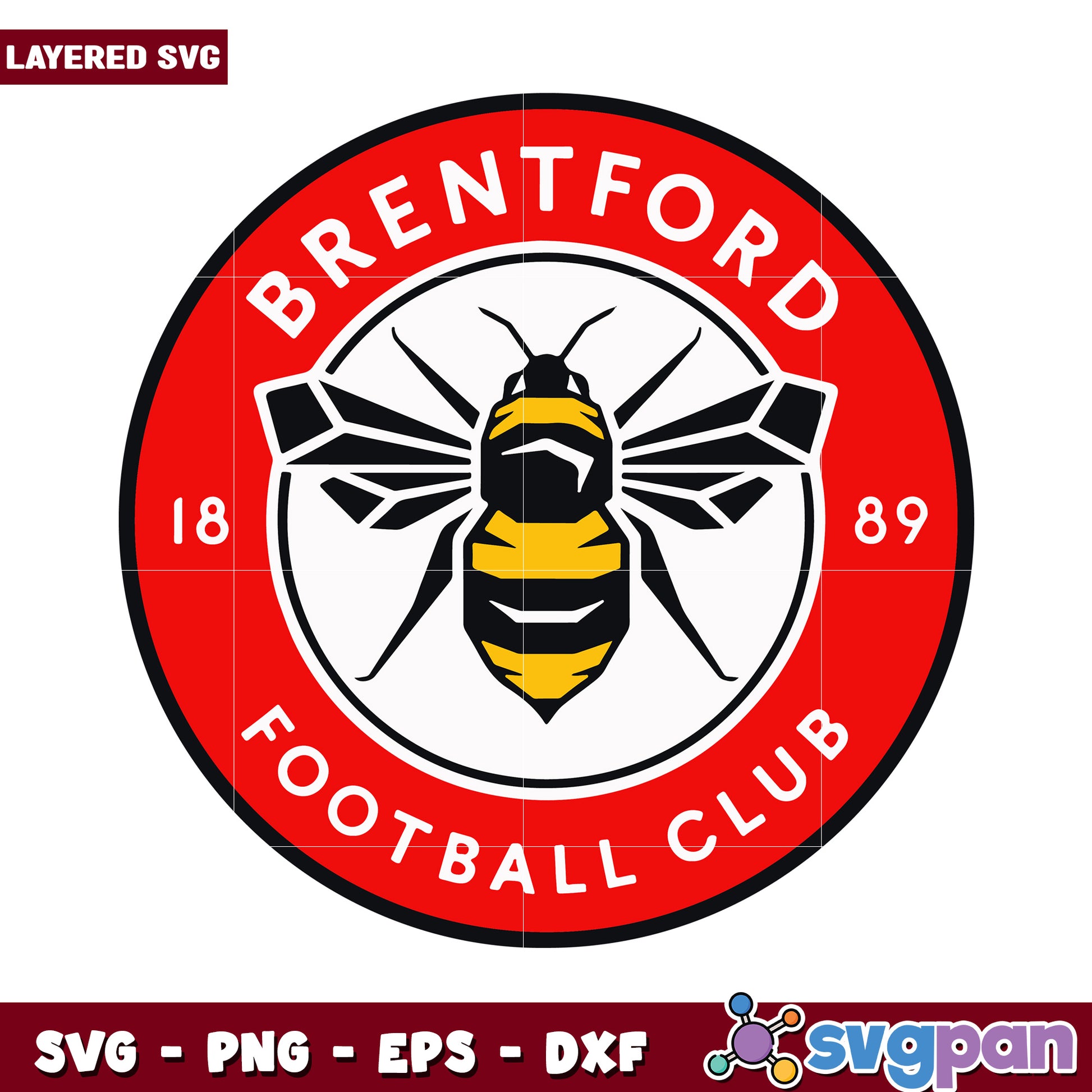 Brentford Football Club logo SVG file, high-quality layered design