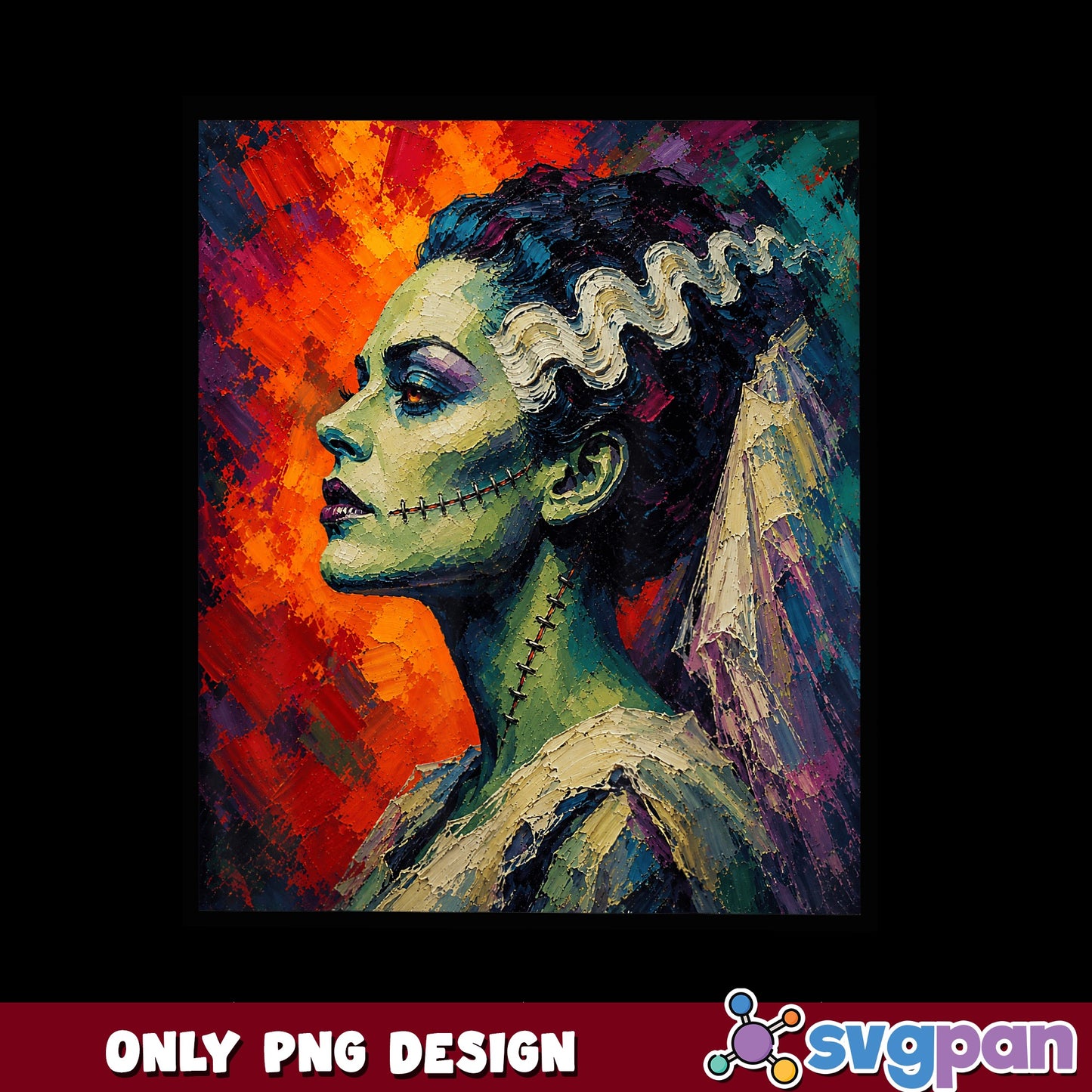 Bride Of Frankenstein PNG, Halloween Monster PNG, Horror PNG