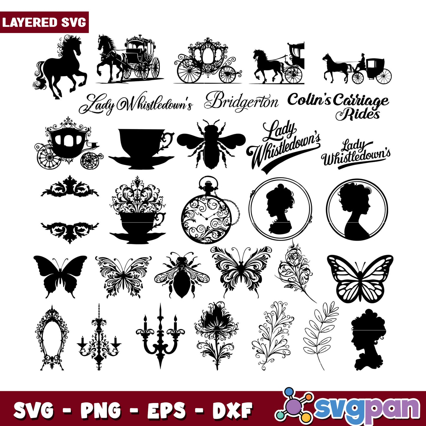 Bridgerton SVG Bundle Lady Whistledown Designs