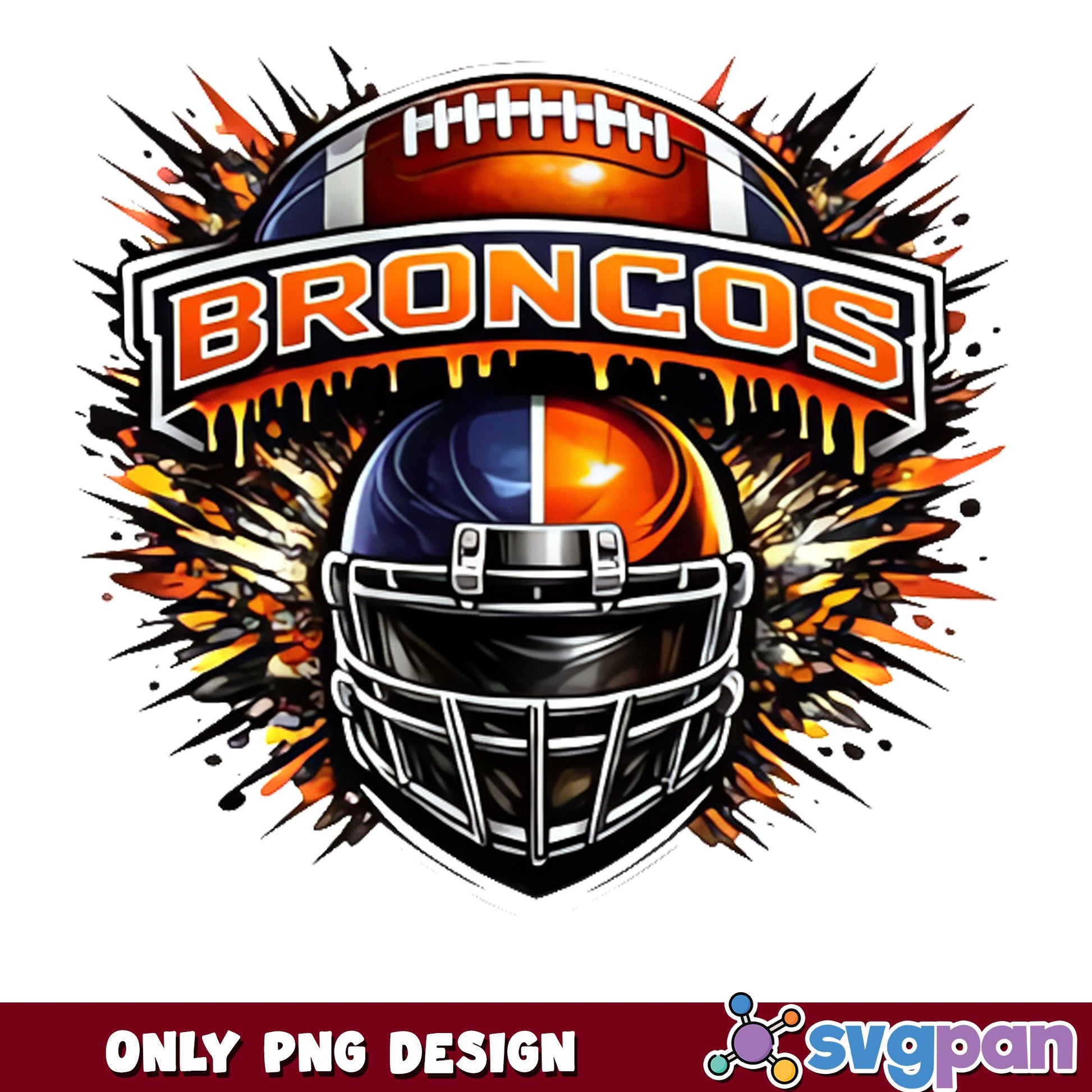 Broncos Football Helmet PNG, NFL Team Design PNG, Football PNG