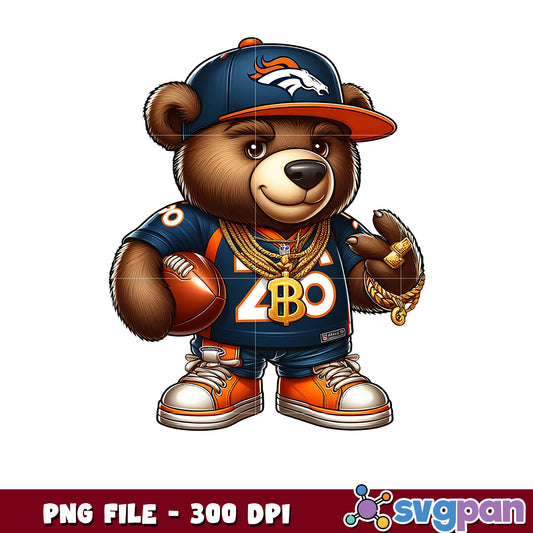 Broncos thug life bear png, nfl jerseys​ png, american rugby png