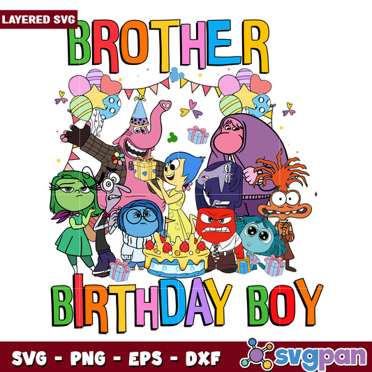 Brother birthday boy png, disneyland png,  inside out png