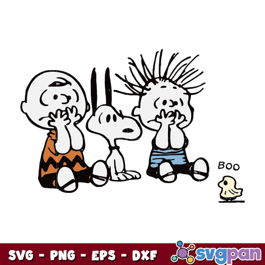 Brown Snoopy And Friends Halloween Boo svg