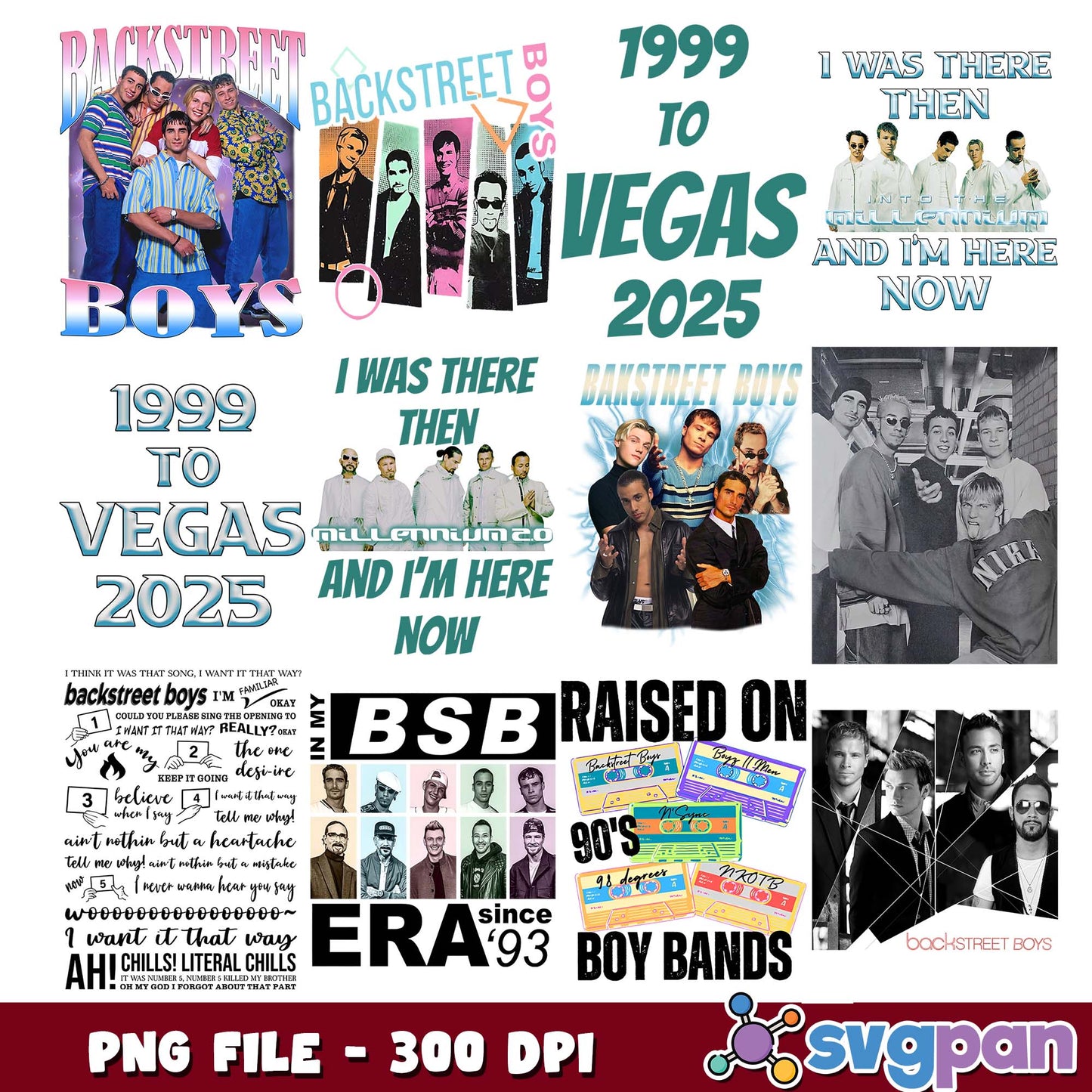 Bsb raised on boys band png bundle