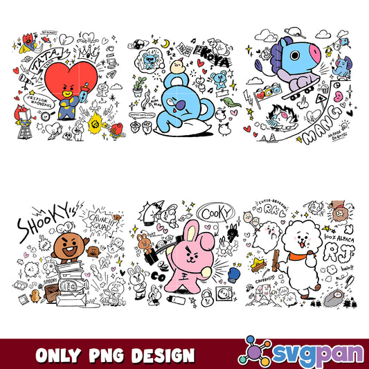 Bt21 bts cooky png bundle