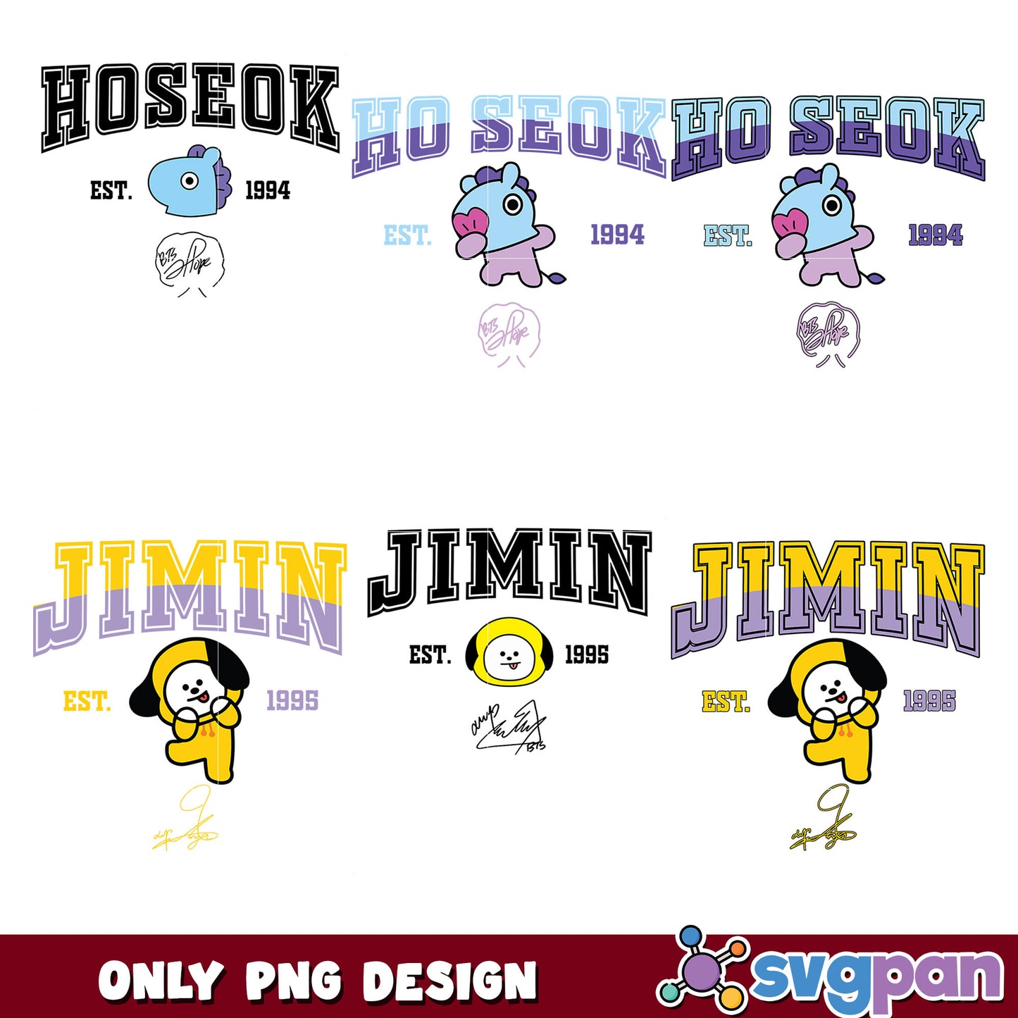 Bts bt21 signature png bundle