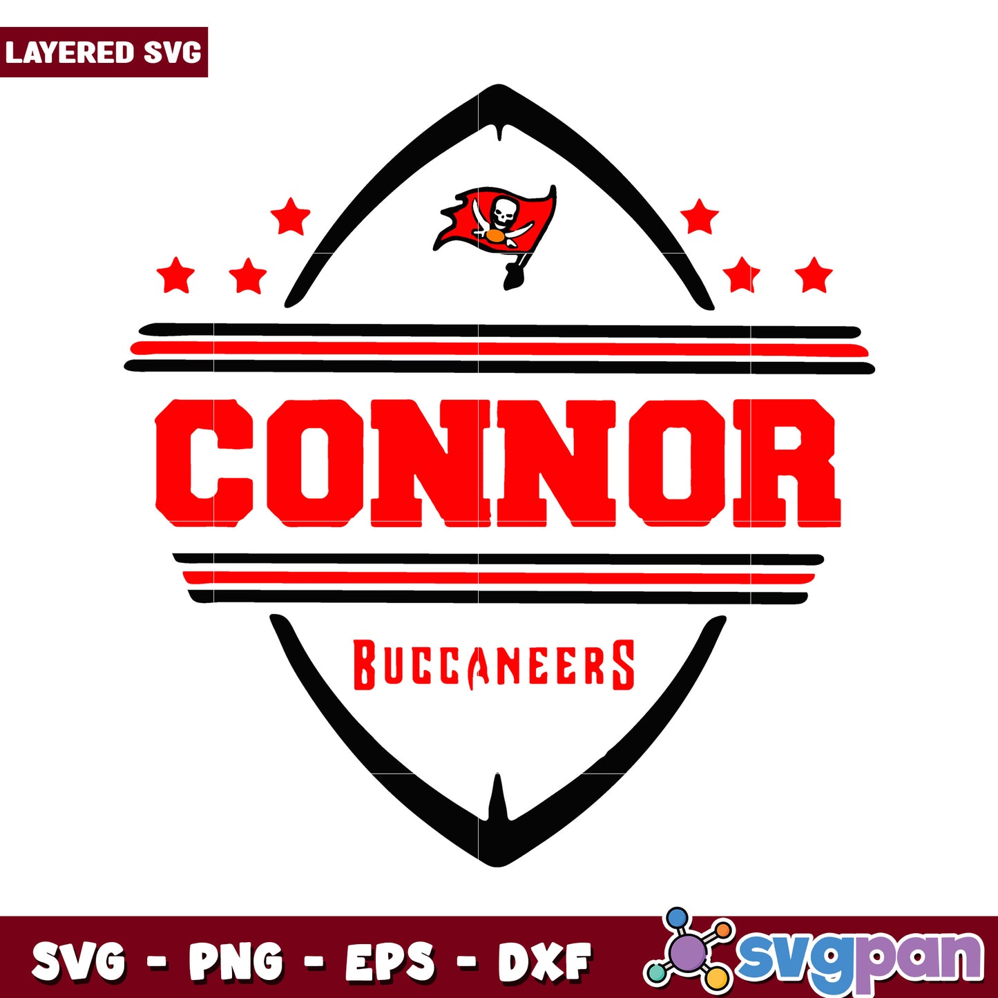 Buccaneers Connor Layered SVG Design, Perfect for Custom Projects