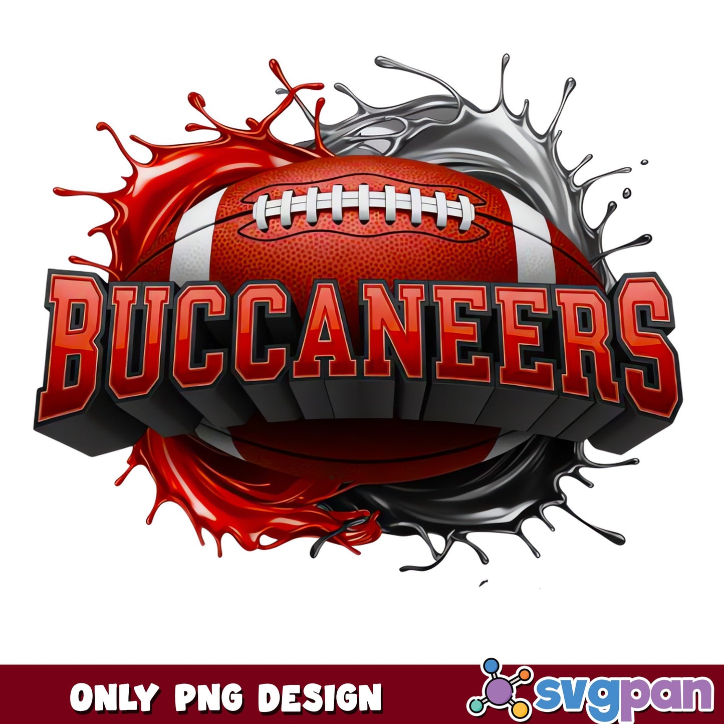 Buccaneers Football Splash PNG, NFL Team PNG, Football PNG