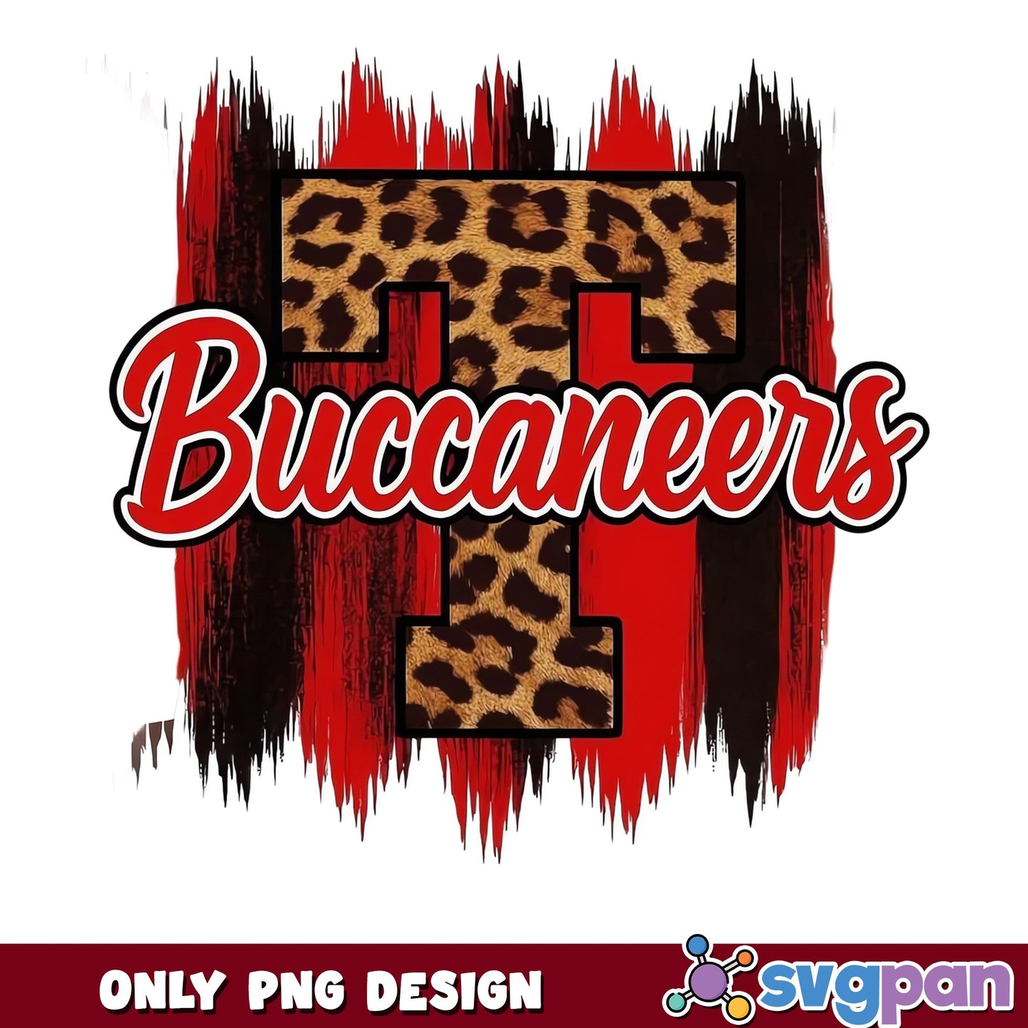 Buccaneers Leopard PNG, Football Team Sublimation PNG, Bucs PNG