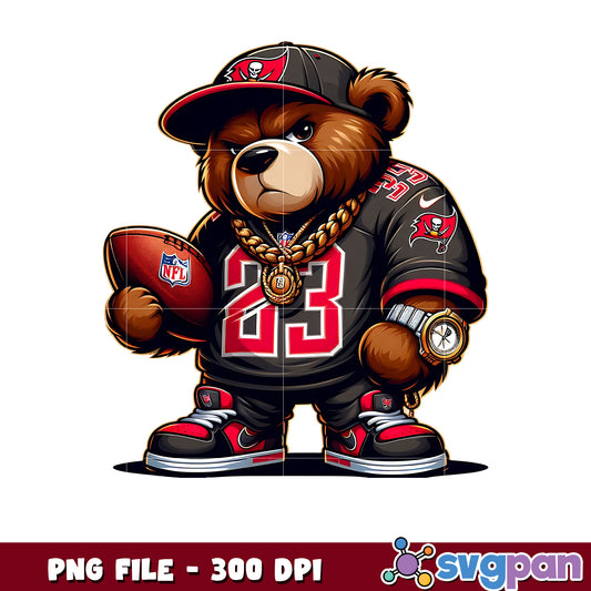 Buccaneers thug life bear png, nfl jerseys​ png, american rugby png