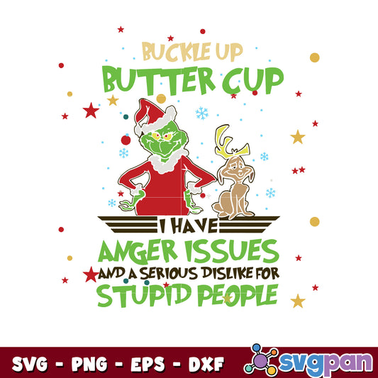 Buckle up butter cup the grinch christmas svg