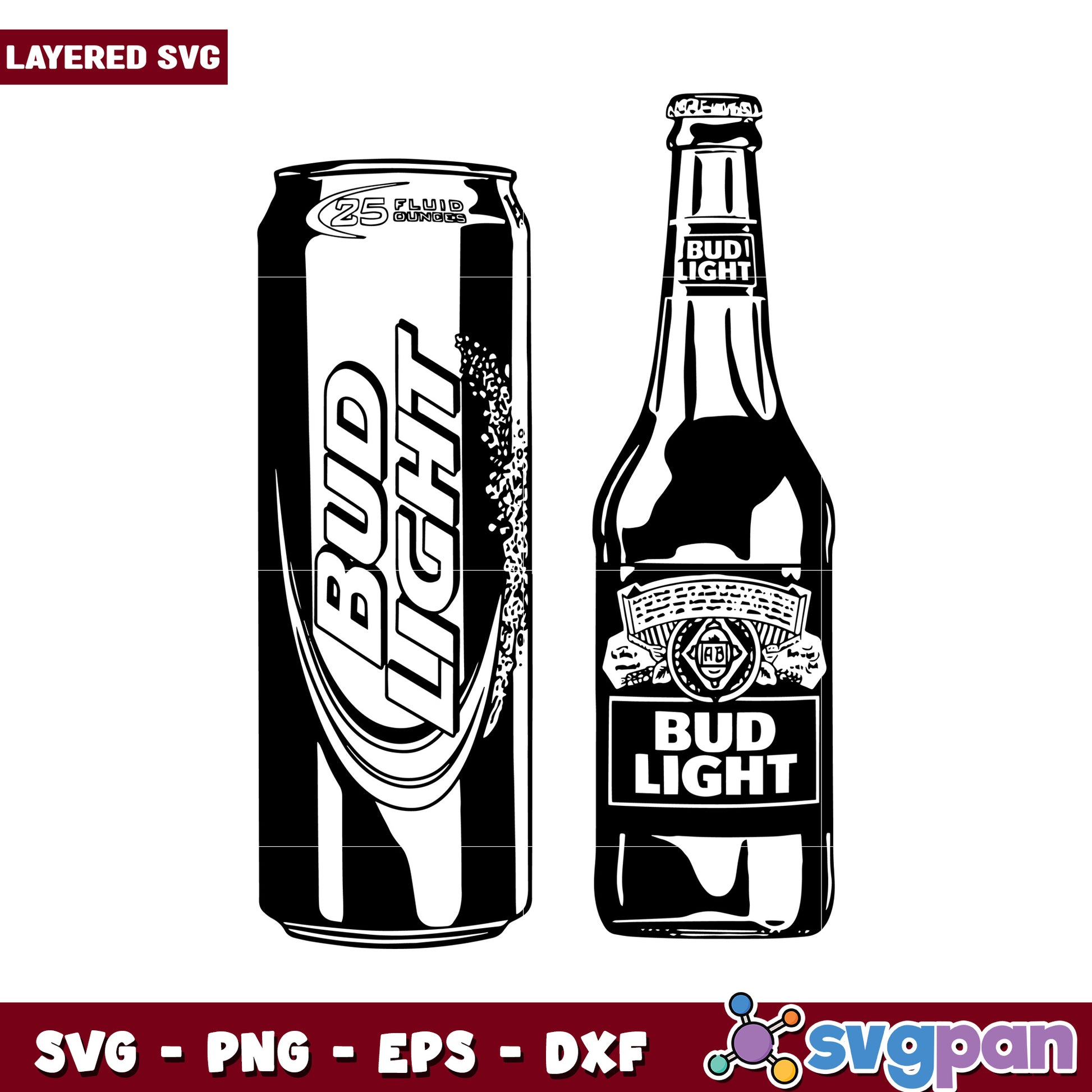 Bud Light SVG design, perfect for creative projects and crafts