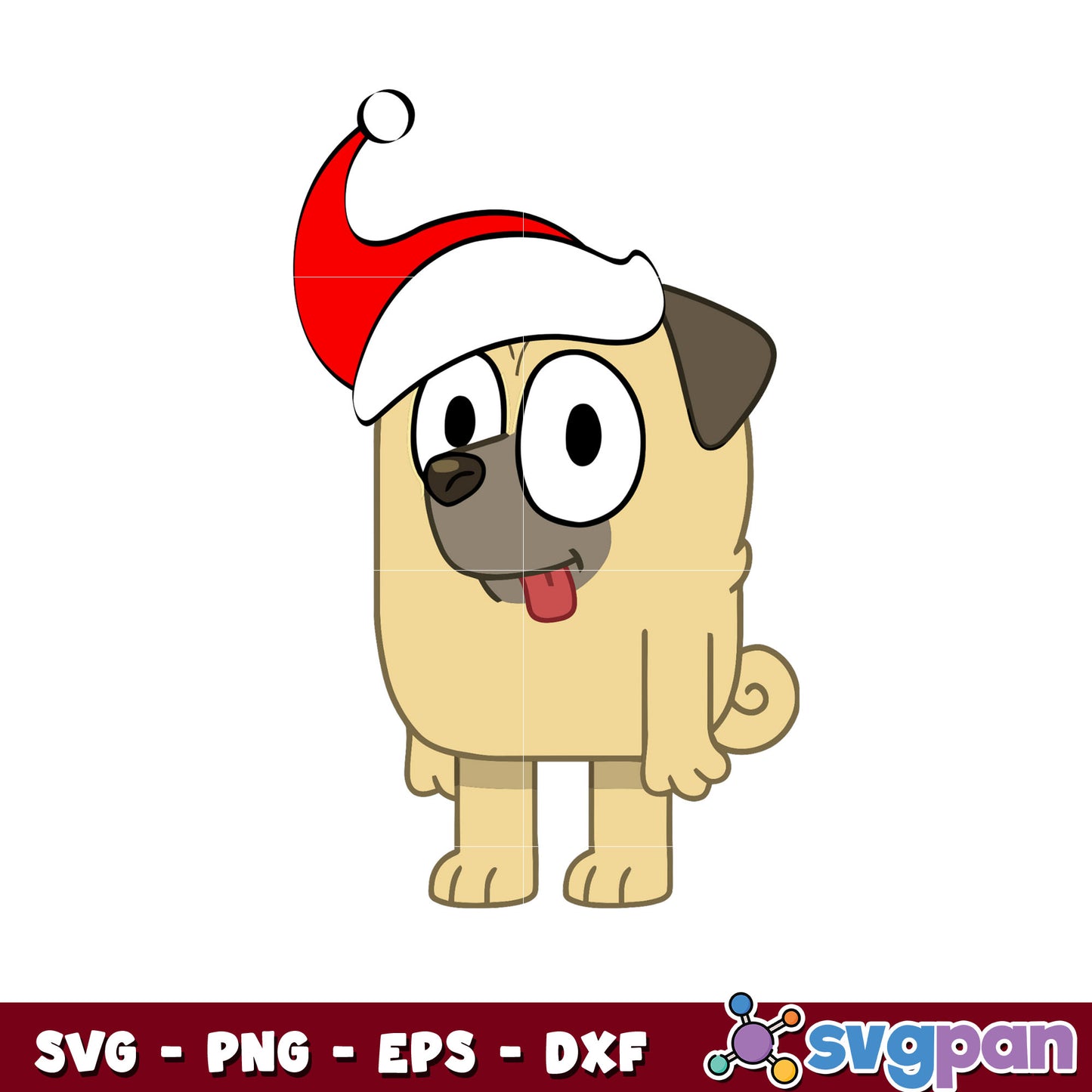 Buddy bluey character christmas svg, bluey christmas hat svg