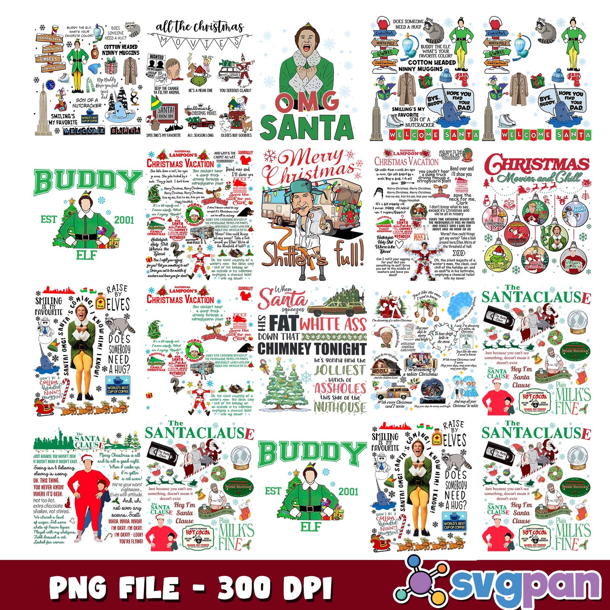 Buddy elf png bundle