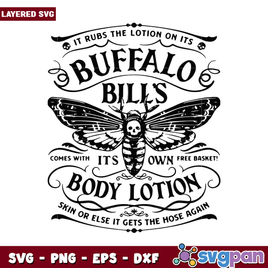 Buffalo Bill's Body Lotion SVG Design, Perfect for DIY Projects