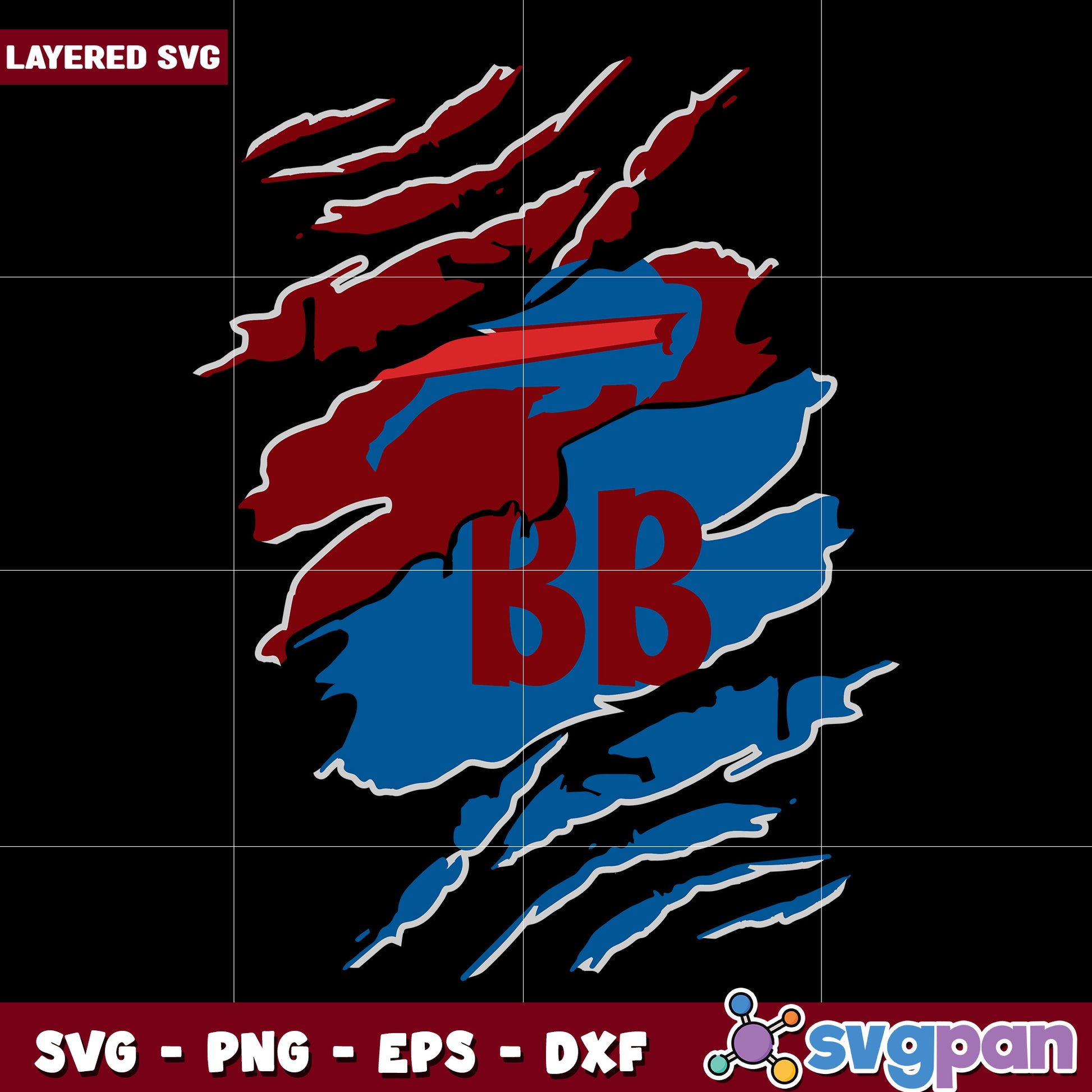Buffalo Bills scary claws design svg, american football svg, nfl games svg