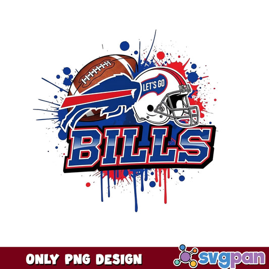 Buffalo Bills Football Helmet PNG, NFL Team Splatter Design, Bills PNG