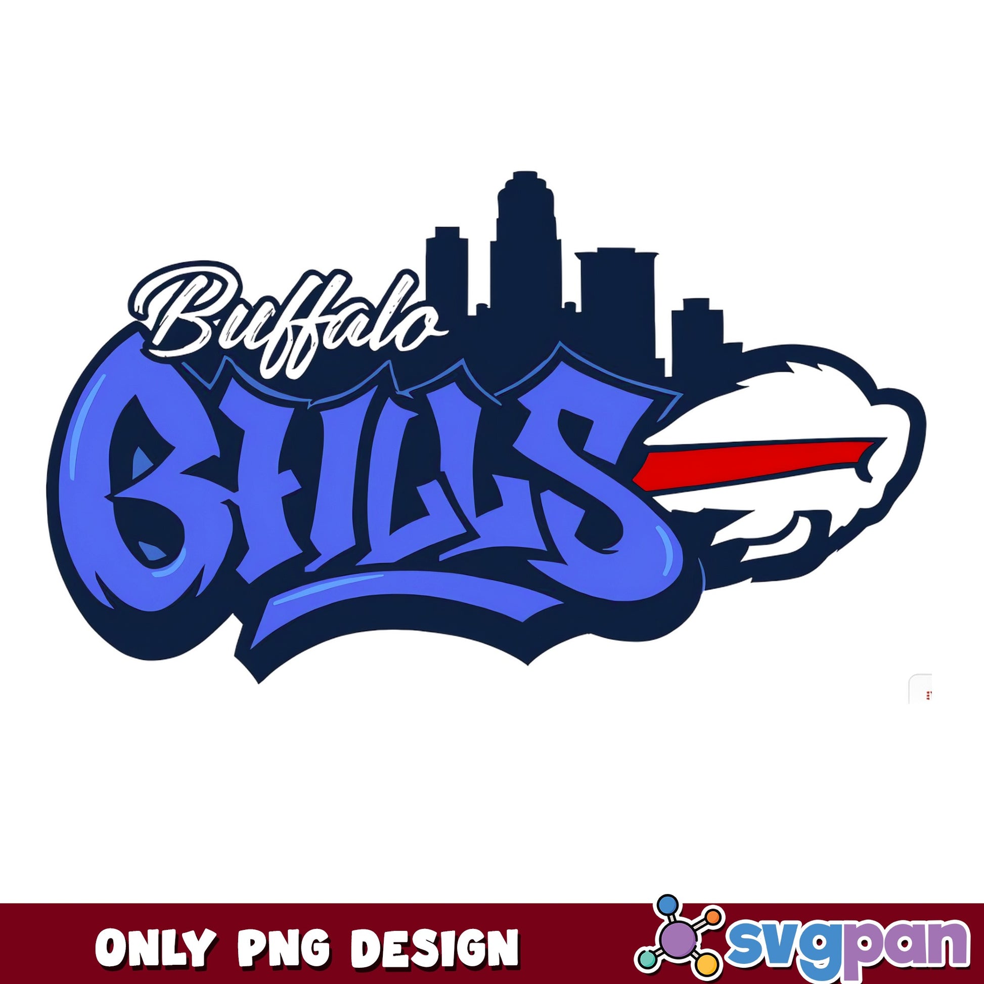 Buffalo Bills PNG, NFL Football Skyline Design, Bills PNG