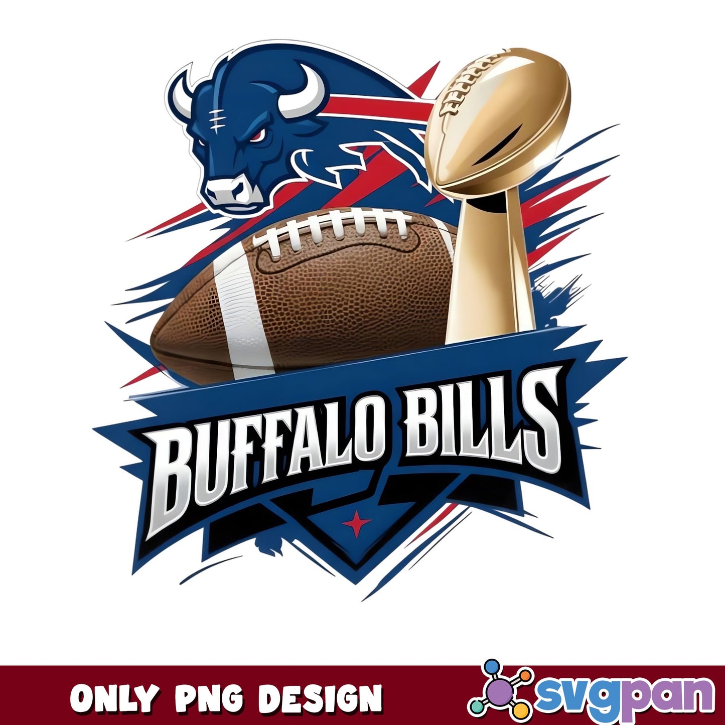 Buffalo Bills PNG, NFL Football Trophy Design, Bills PNG