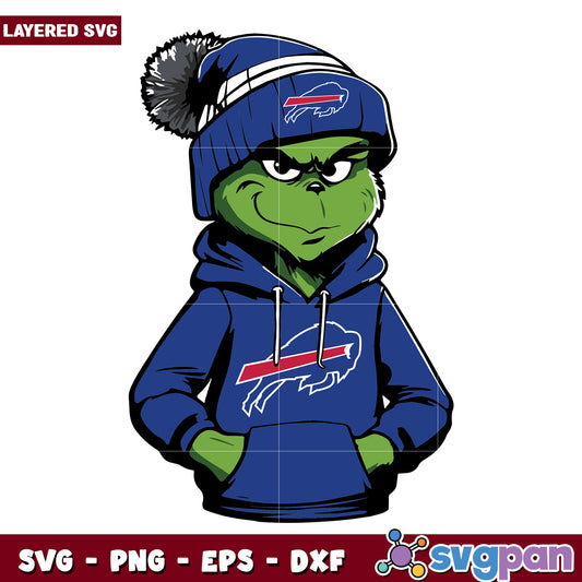 Buffalo bill grinch jacket svg, christmas toys svg, nfl logo svg