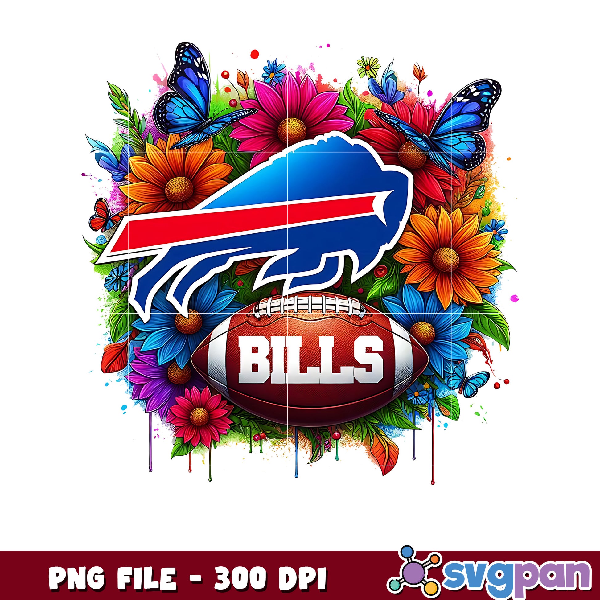 Buffalo bills flowers png, nfl games png, american football png