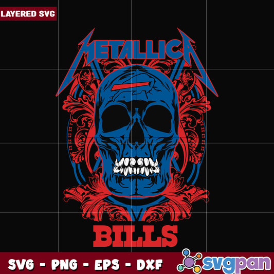 Buffalo bills svgskull metallica svg, super bowl svg, nfl teams logo svg