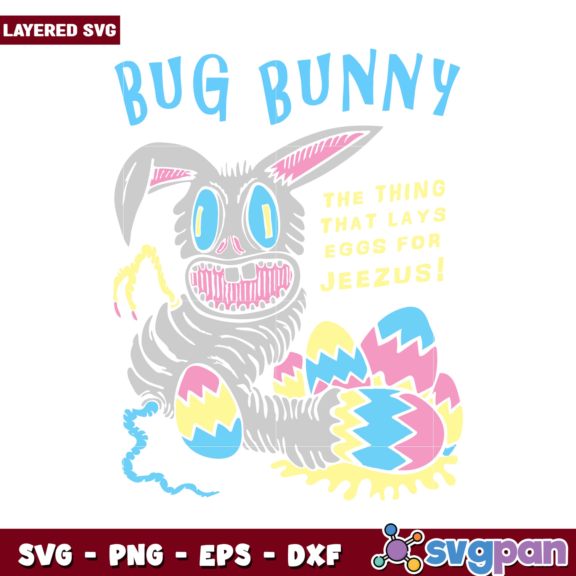 Bug Bunny SVG Design, Fun Easter Graphic for Crafts and Projects