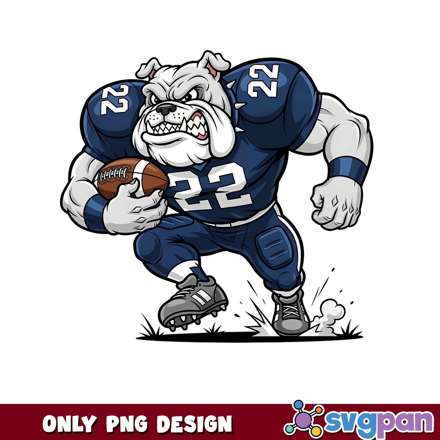 Bulldog Football Player Mascot PNG, Football Dog PNG, Sports PNG
