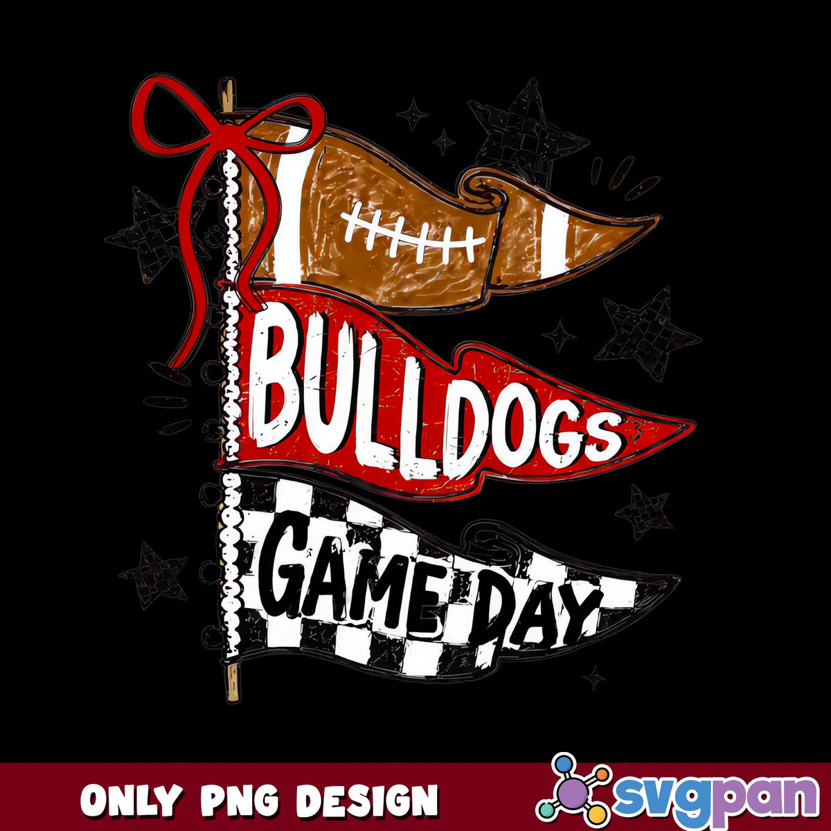 Bulldogs Game Day PNG, Football Pennant Flag PNG, Team Spirit PNG
