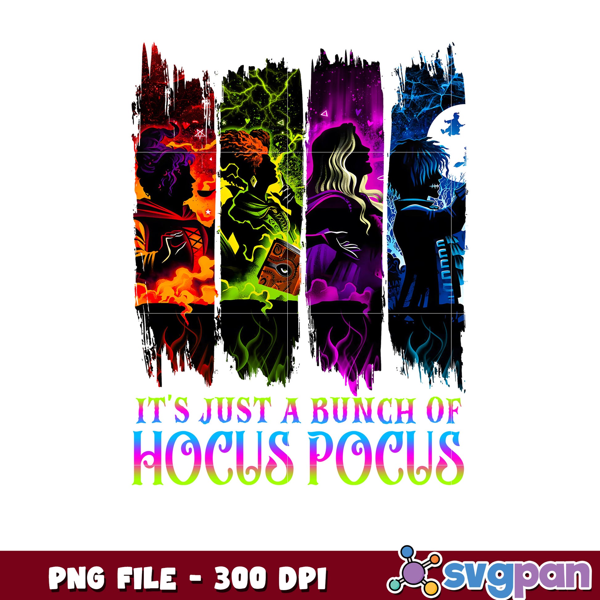 Bunch of hocus pocus png, horror movie characters png, fall and halloween decor ​png