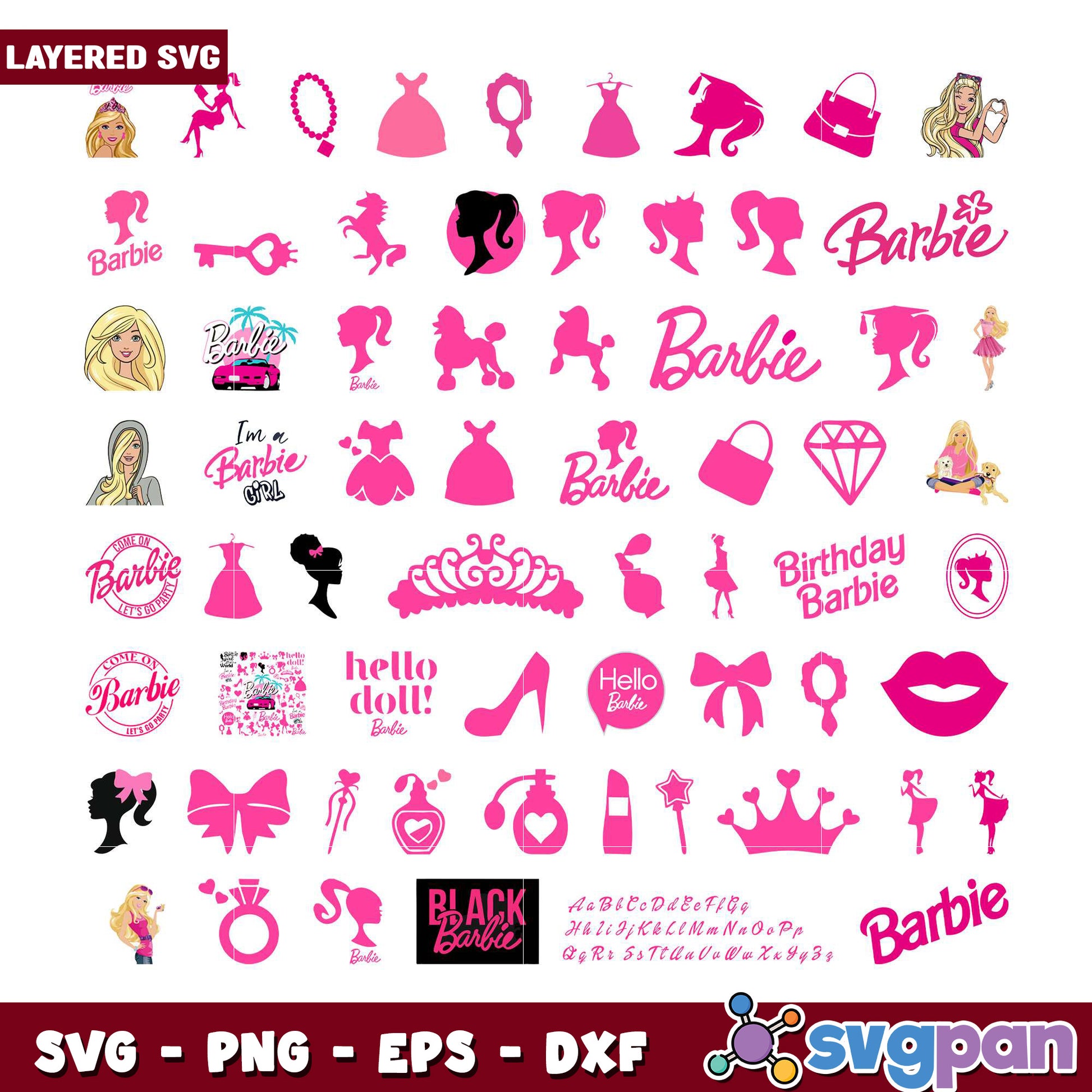 Bundle of Barbie SVG Designs for Crafting Projects