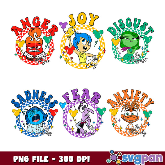 Bundle of Emotion Cartoon PNG Illustrations Set