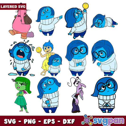 Bundle of Emotion Character SVG Cut Files Set