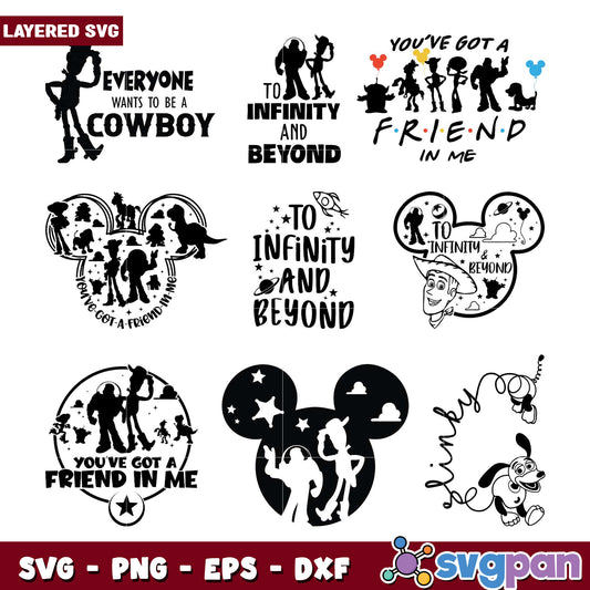 Bundle of Fun Toy Inspired SVG Designs for Crafts