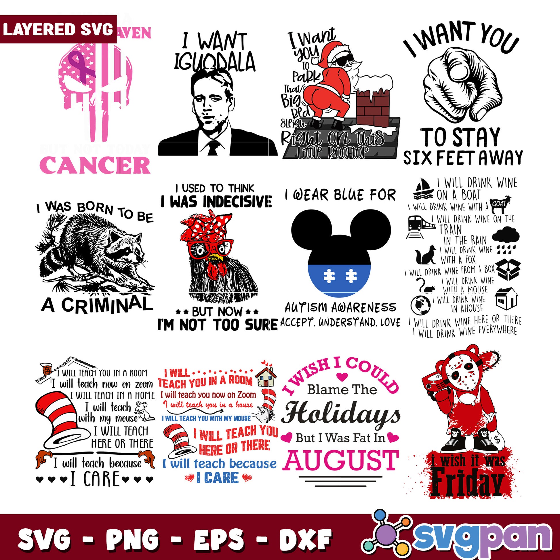 Bundle of Fun and Quirky SVG Designs for Crafts