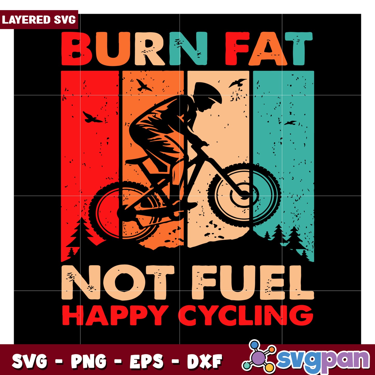 Burn Fat Not Fuel Cycling SVG Design, Perfect for Fitness Lovers