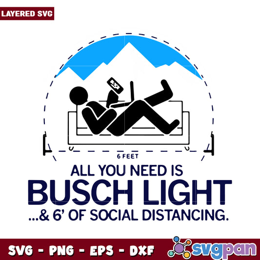 Busch Light SVG Design for Social Distancing, Enjoy a Chill Vibe