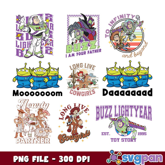 Buzz Lightyear Character Bundle PNG Files 300 DPI