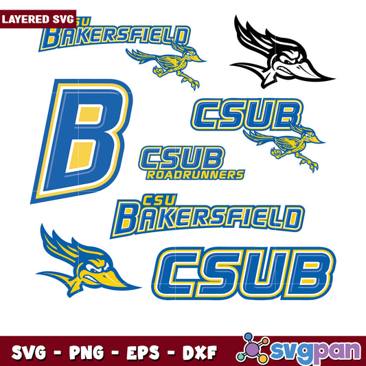 CSUB Roadrunners SVG Bundle Logos & Mascot