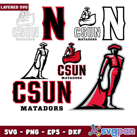 CSUN Matadors Layered SVG Bundle for Crafts
