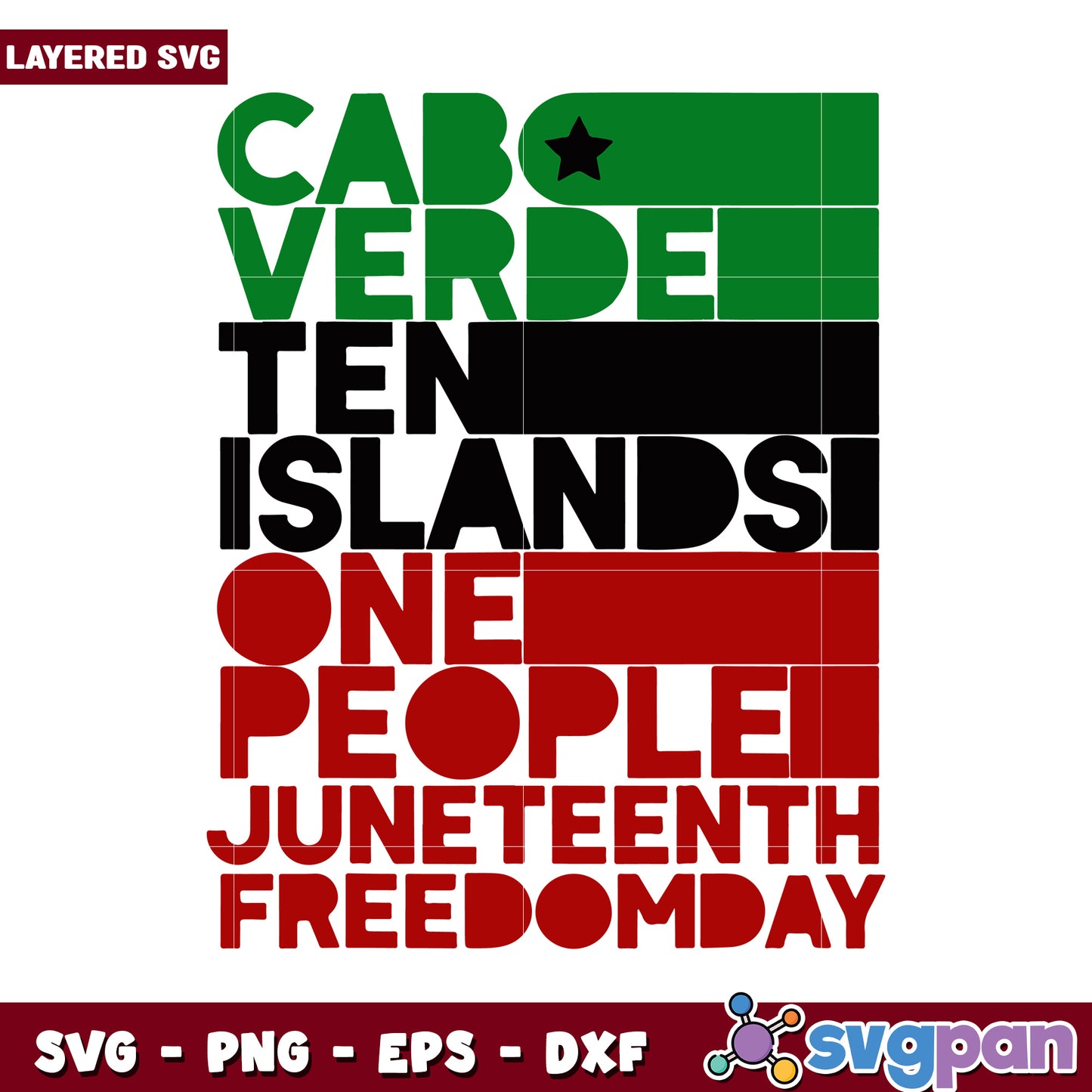 Cabo Verde Juneteenth Freedom Day Design, Celebrating Ten Islands