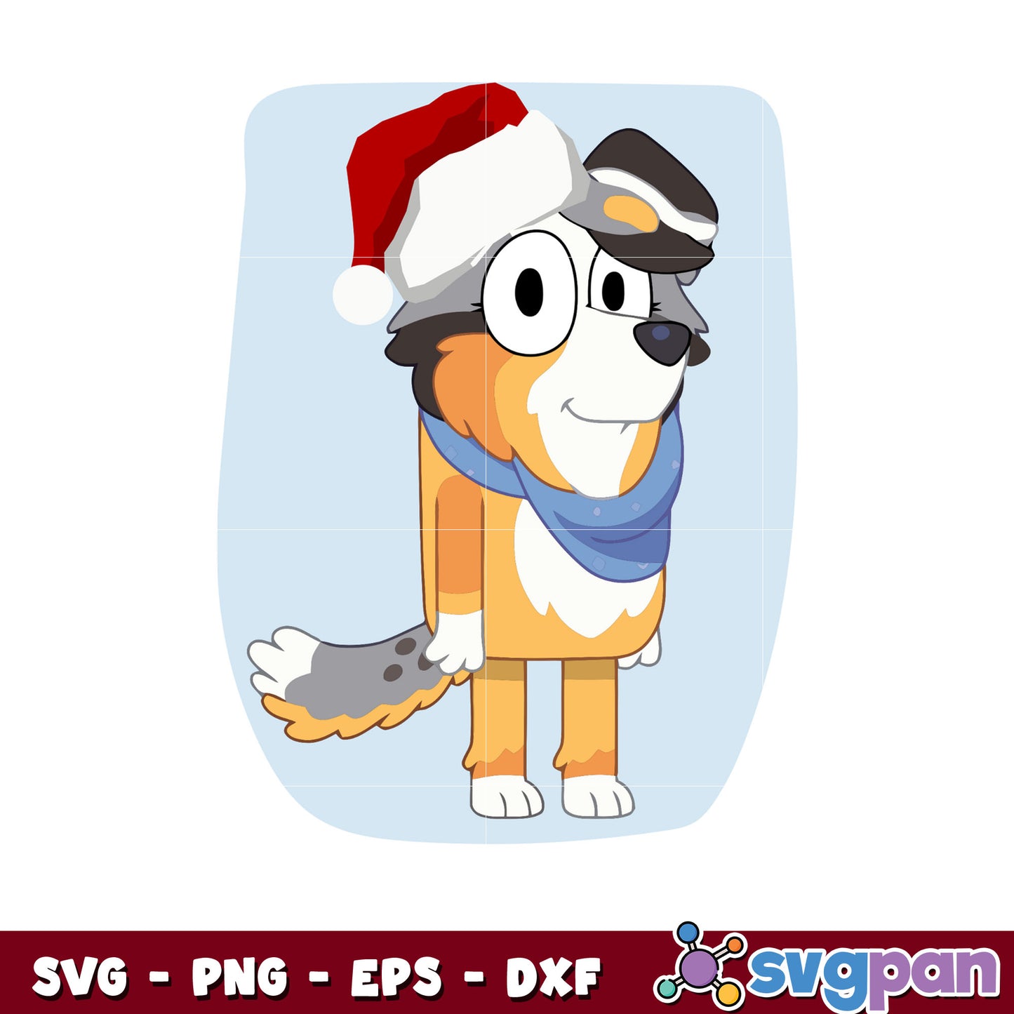 Calypso bluey dog christmas hat svg, bluey christmas svg