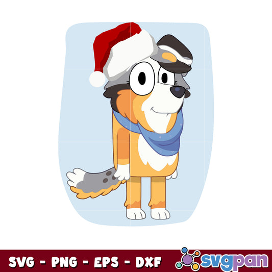 Calypso bluey dog christmas hat svg, bluey christmas svg