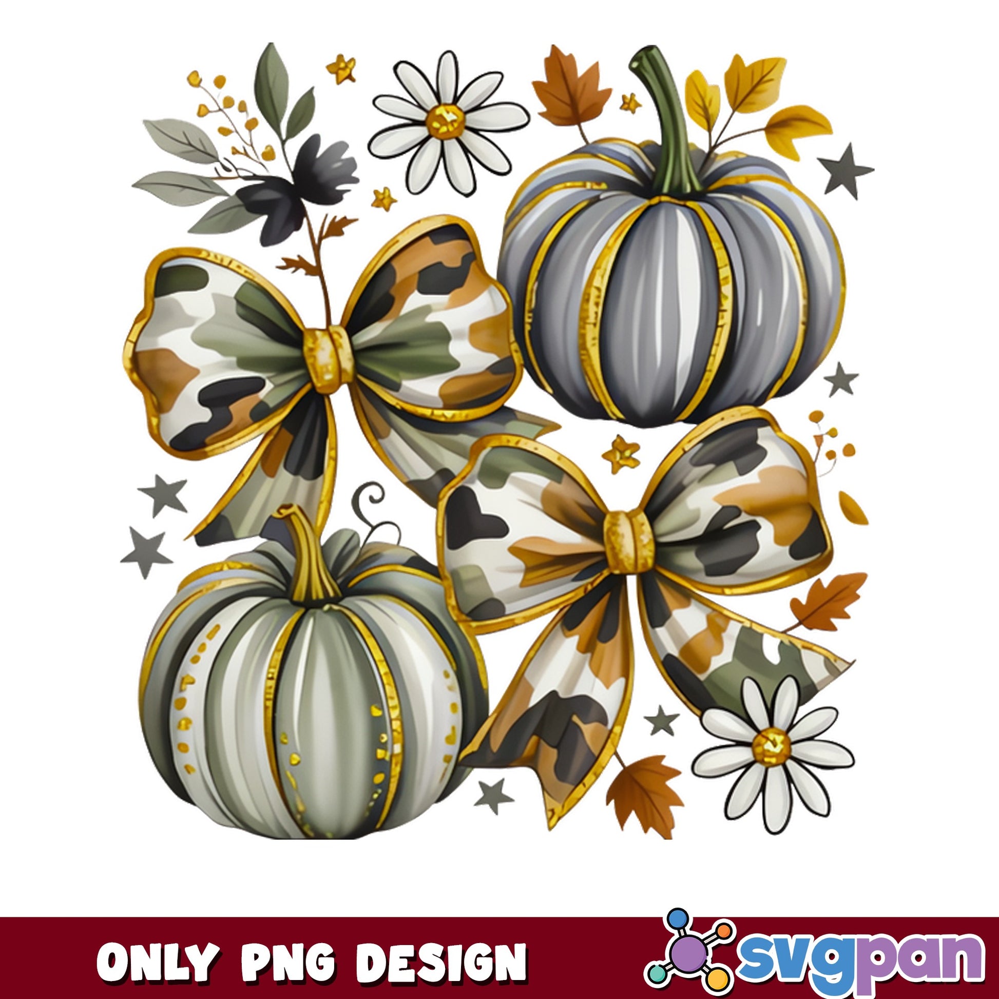 Camo Pumpkin Bow Fall Autumn PNG, Halloween Pumpkin PNG, Fall PNG