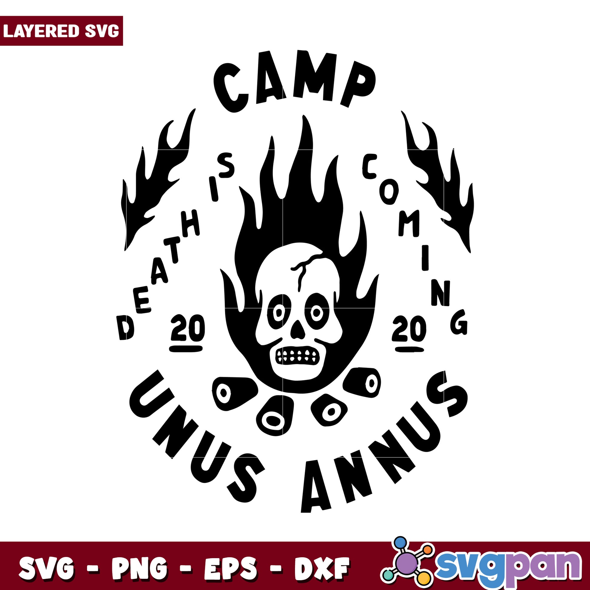 Camp Death is Coming Unus Annus SVG Design, Perfect for Crafts